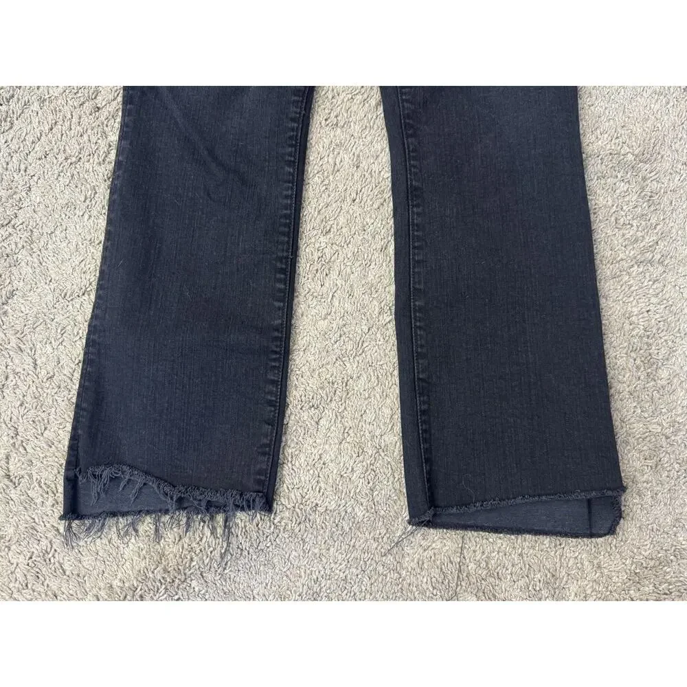 MOTHER Insider Crop Step Fray Jeans Not Guilty Black Wash Size 32 MINT CONDITION - Picture 3 of 8